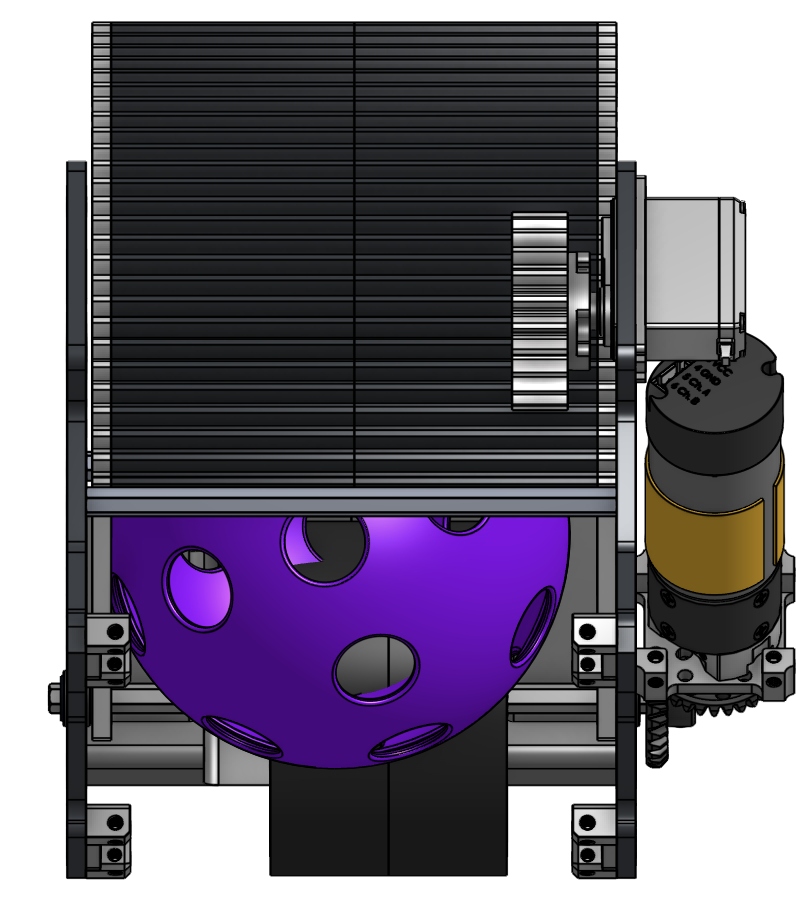 Bottom Onshape view of the custom turret assembly