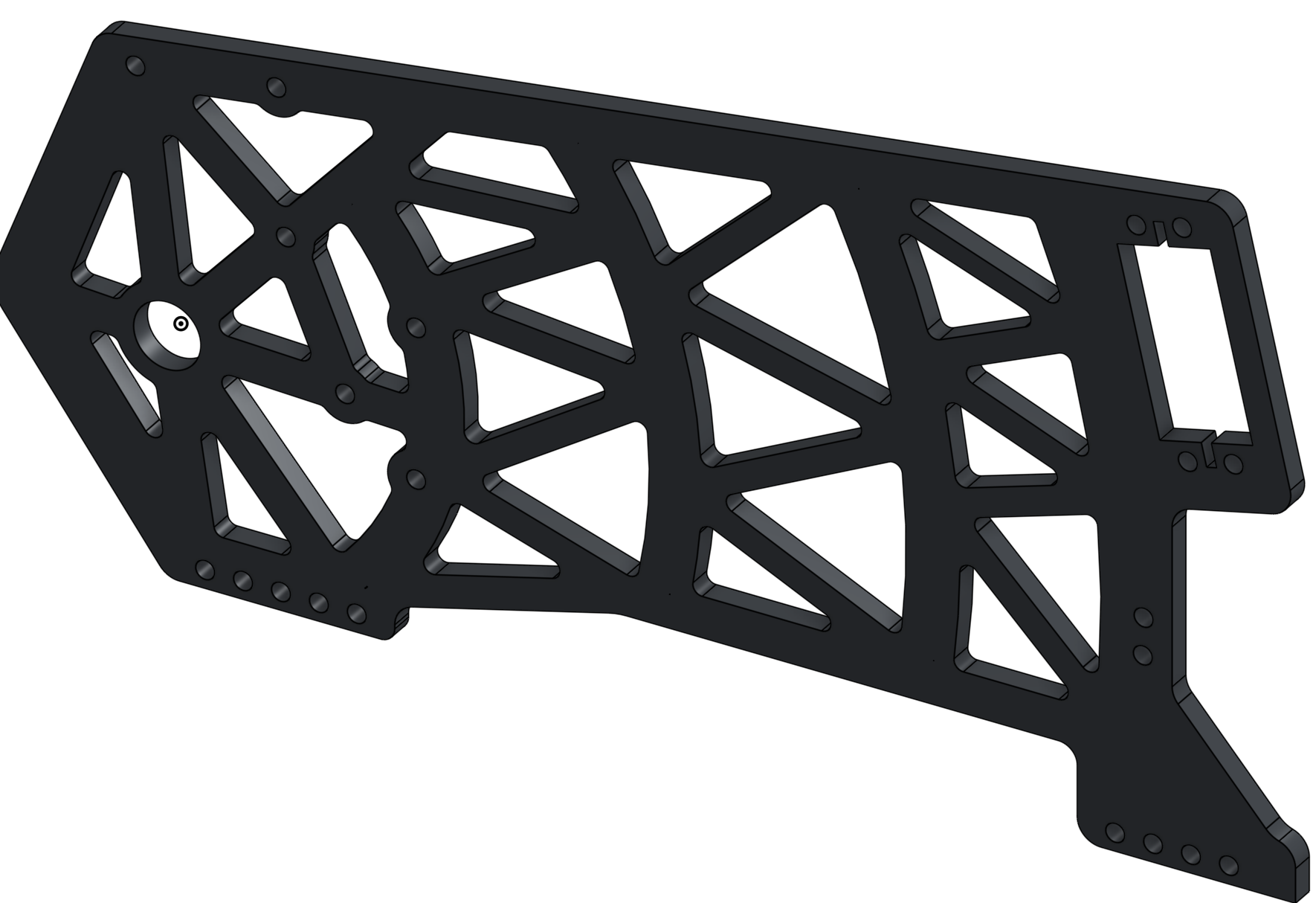 Onshape side plate geometry for the custom turret build